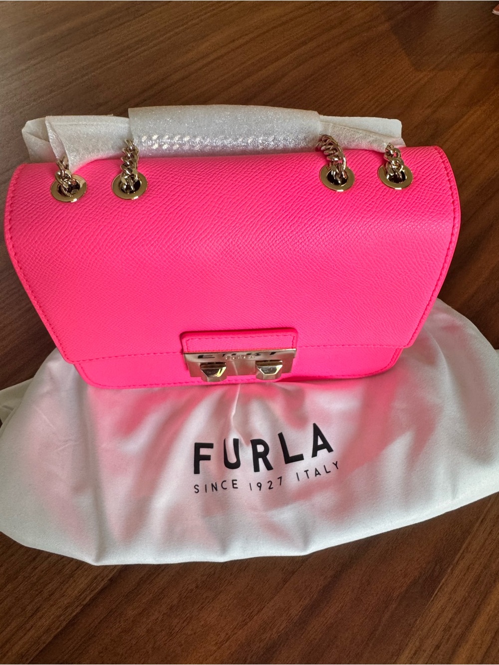 Furla Pink Leather Shoulder Bag
